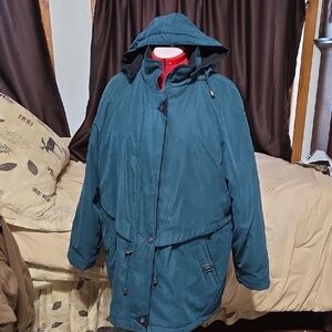 Women's Teal Hooded Puffer Jacket